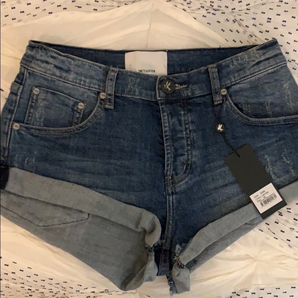 One Teaspoon Demin Shorts Dark Wash